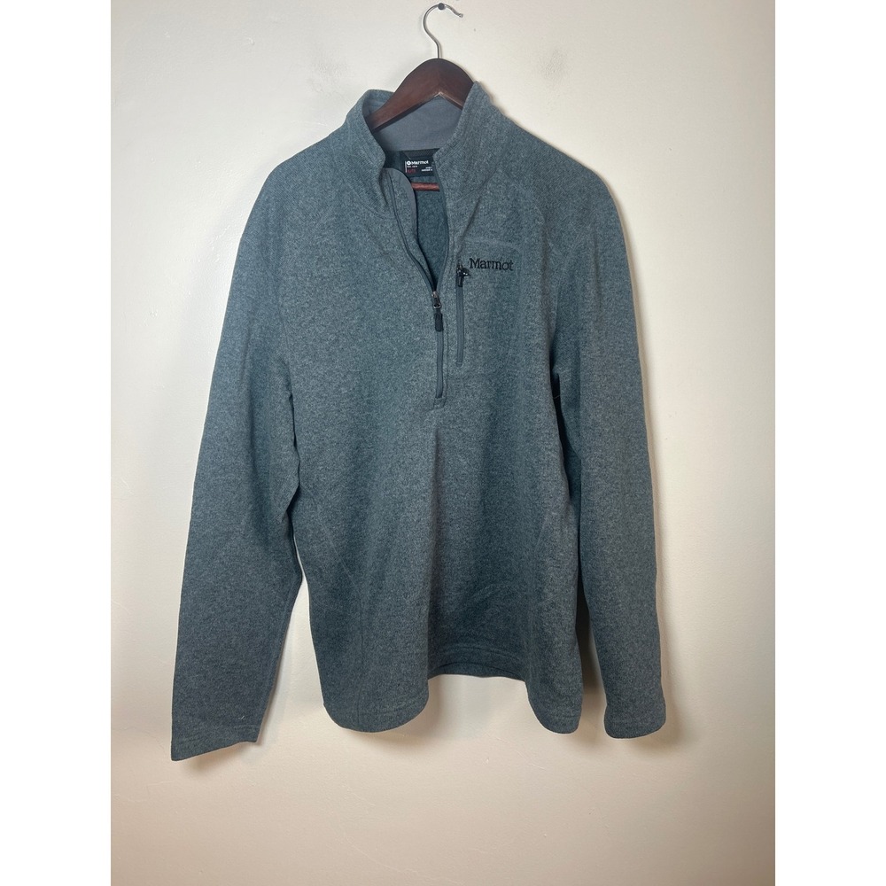 Marmot Men's Gray Fleece Quarter Zip Pullover Sweater‎ XL TG